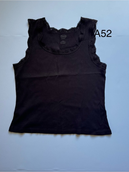 Talbots Tops - Talbots Chocolate Brown Lace-Trim Ribbed Tank